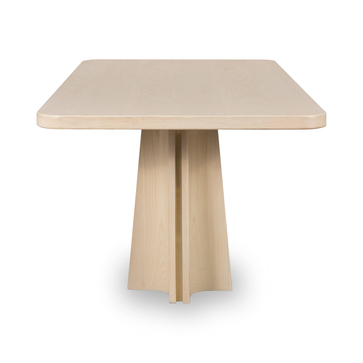 Zinnia Ash Wood Double Pedestal Dining Table in White Sand by Modus Furniture at Eve Furniture