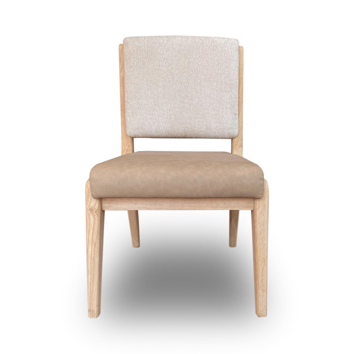 Zinnia Upholstered Dining Chair in White Sand, Buttermilk Leather and Dune Chenille (Set of 2) by Modus Furniture at Eve Furniture