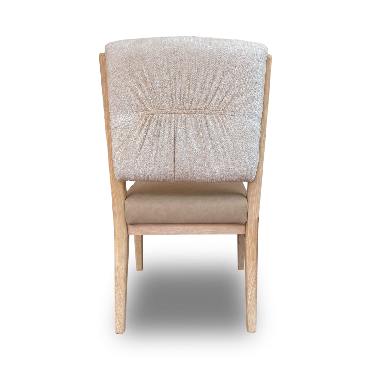 Zinnia Upholstered Dining Chair in White Sand, Buttermilk Leather and Dune Chenille (Set of 2) by Modus Furniture at Eve Furniture