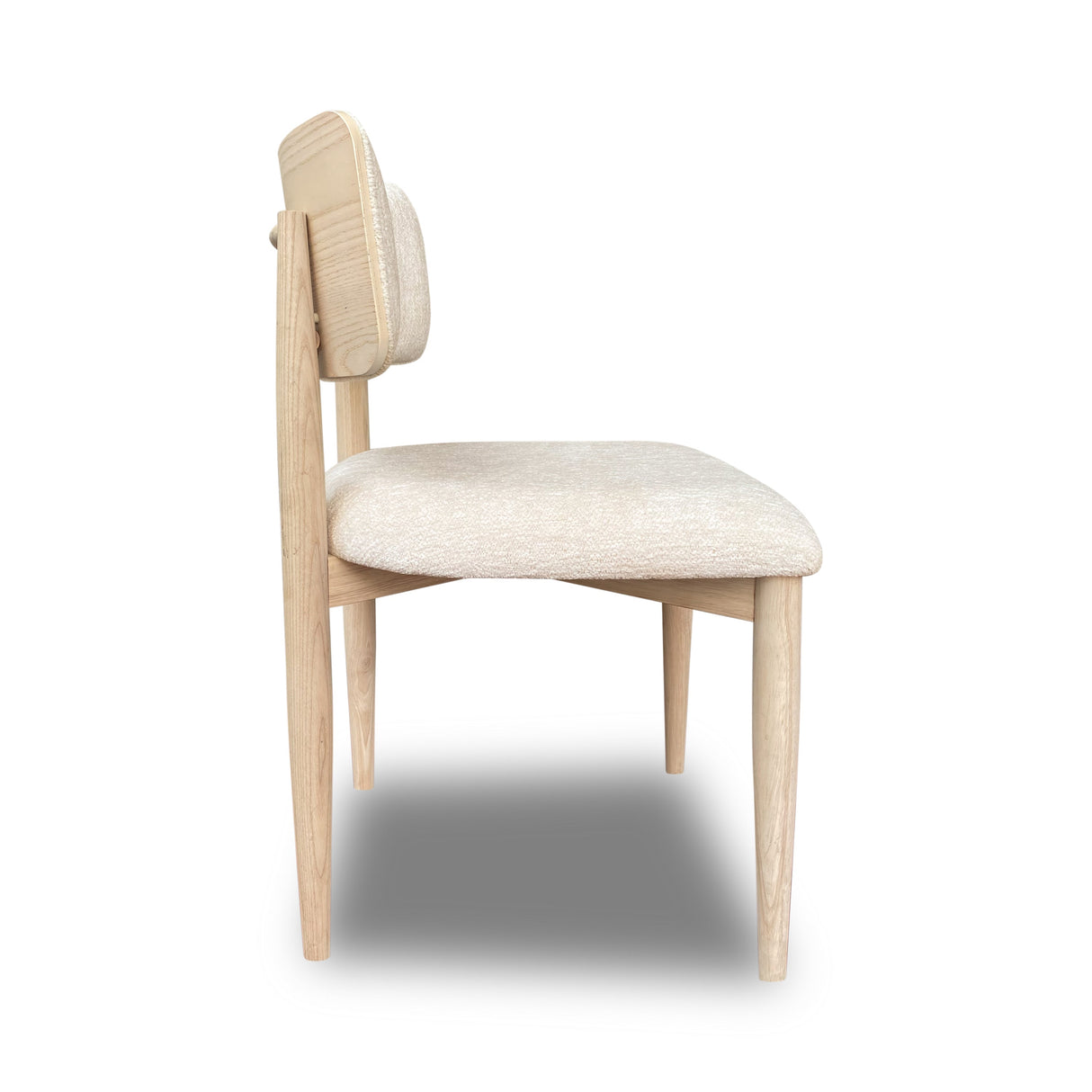 Zinnia Wood Back Dining Chair in White Sand and Dune Chenille (Set of 2) by Modus Furniture at Eve Furniture
