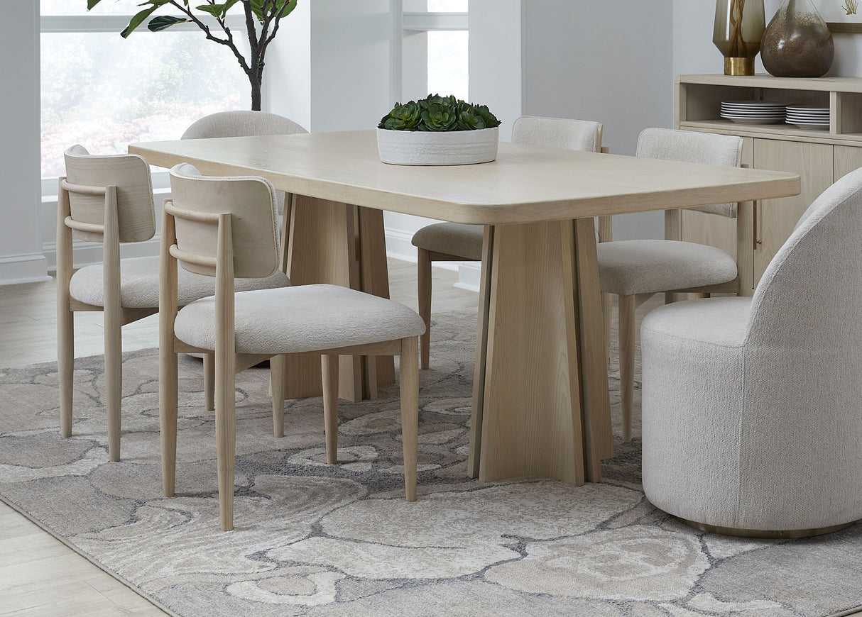 Zinnia Wood Back Dining Chair in White Sand and Dune Chenille (Set of 2) by Modus Furniture at Eve Furniture