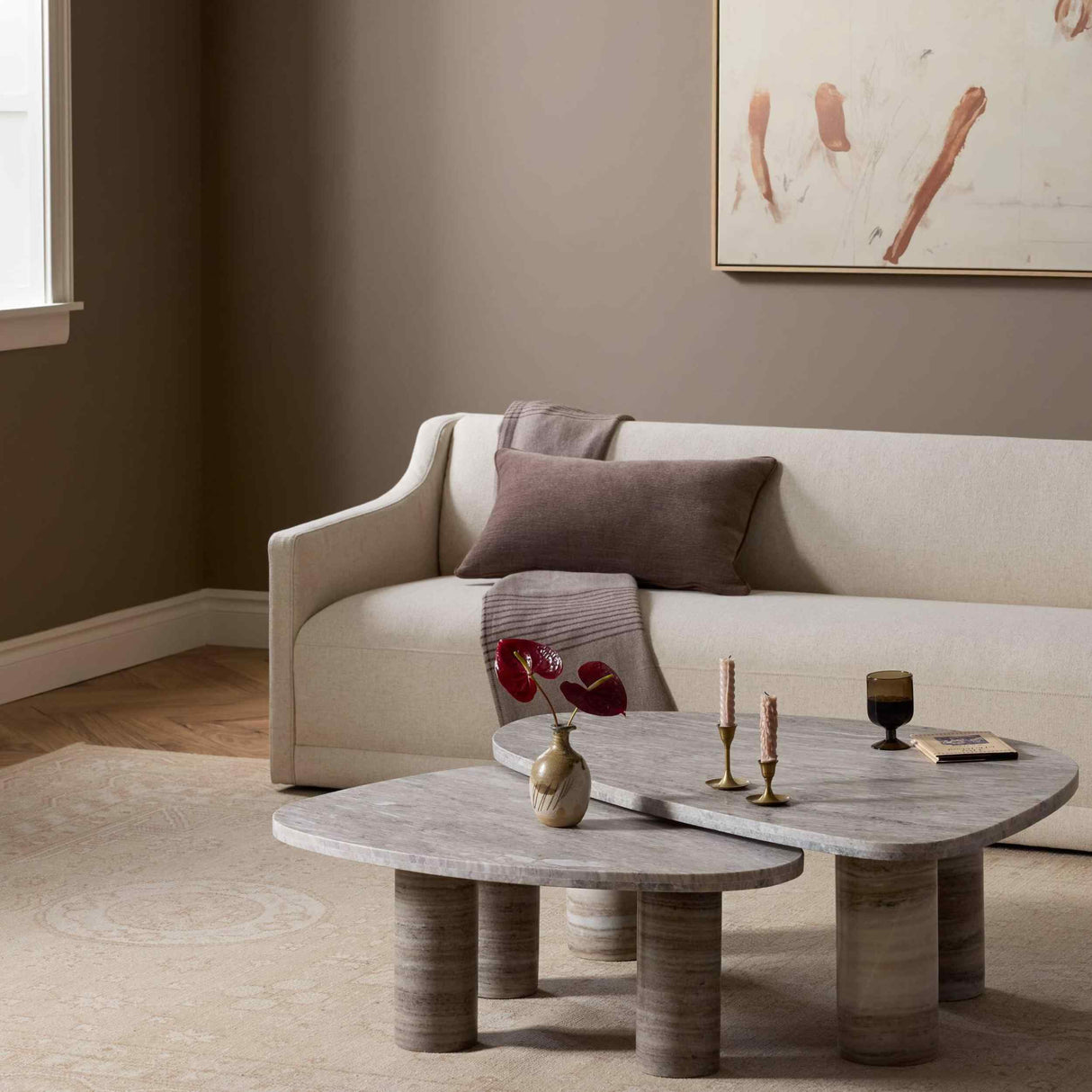 Zion Nesting Coffee Tables, Antique White by Four Hands at Eve Furniture