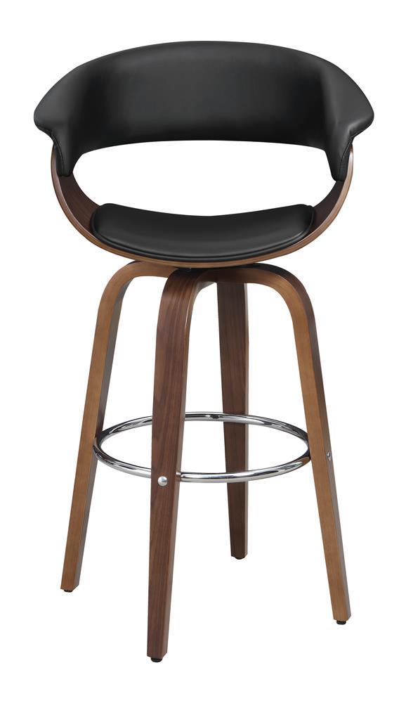 Zion Walnut/Black Upholstered Swivel Bar Stool by Coaster at Eve Furniture