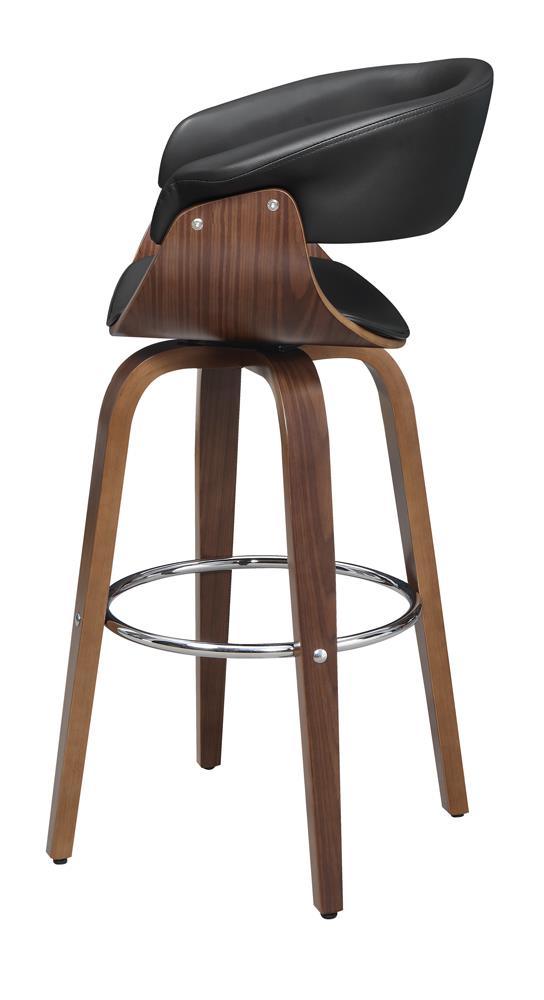 Zion Walnut/Black Upholstered Swivel Bar Stool by Coaster at Eve Furniture