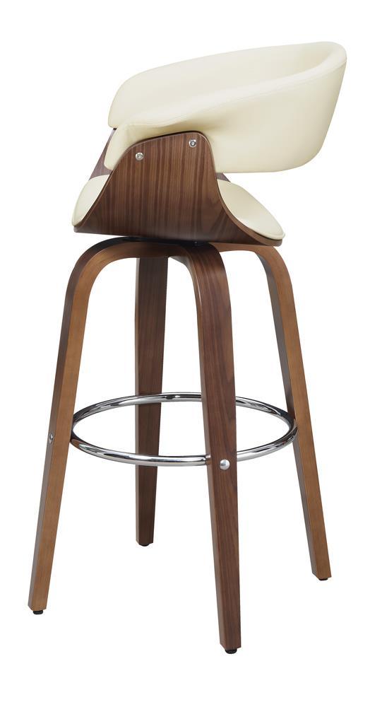 Zion Walnut/Ecru Upholstered Swivel Bar Stool by Coaster at Eve Furniture