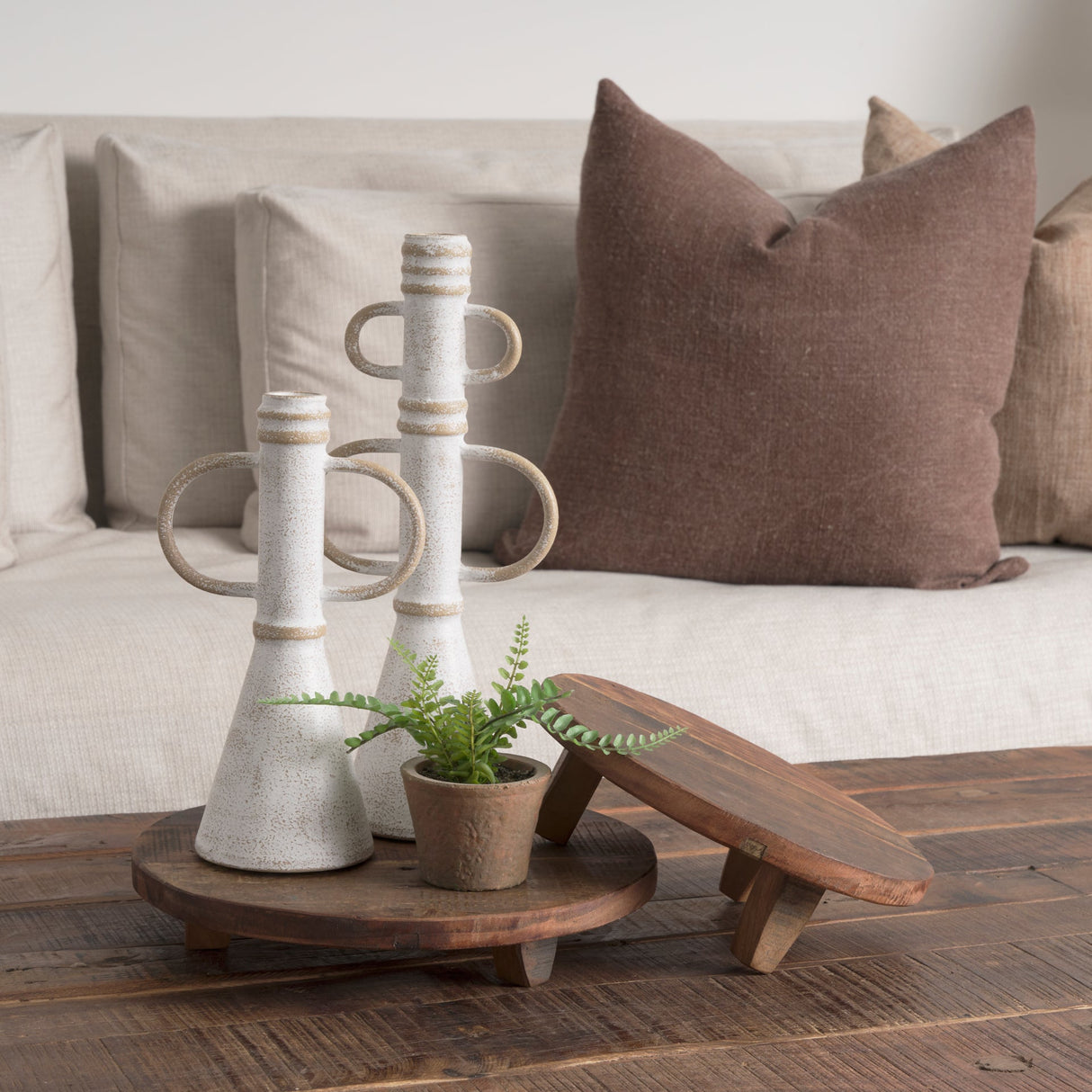 Ziva Large Distressed White Metal Sculptural Object by Mercana at Eve Furniture