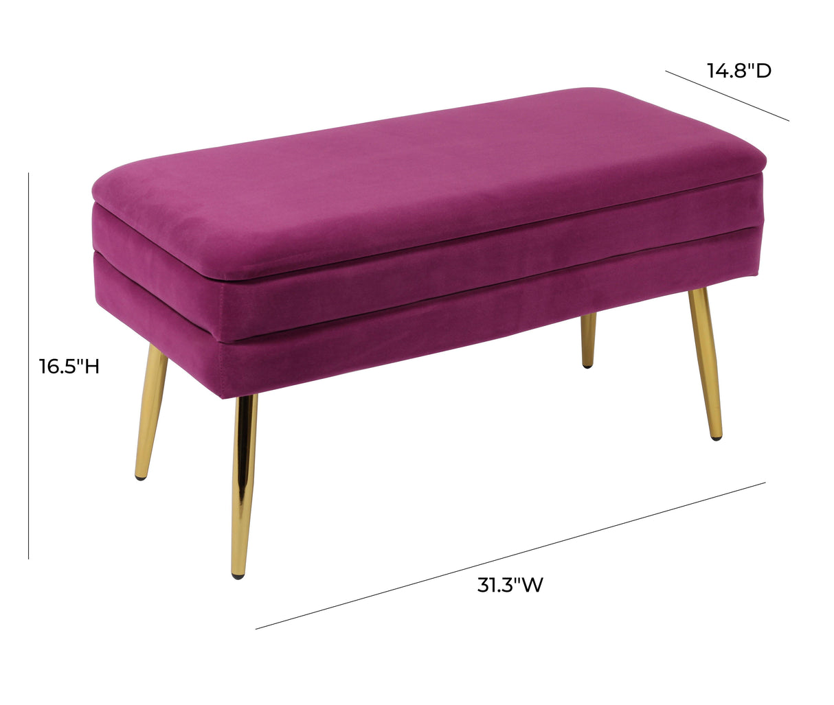 Ziva Velvet Storage Bench by TOV Furniture at Eve Furniture