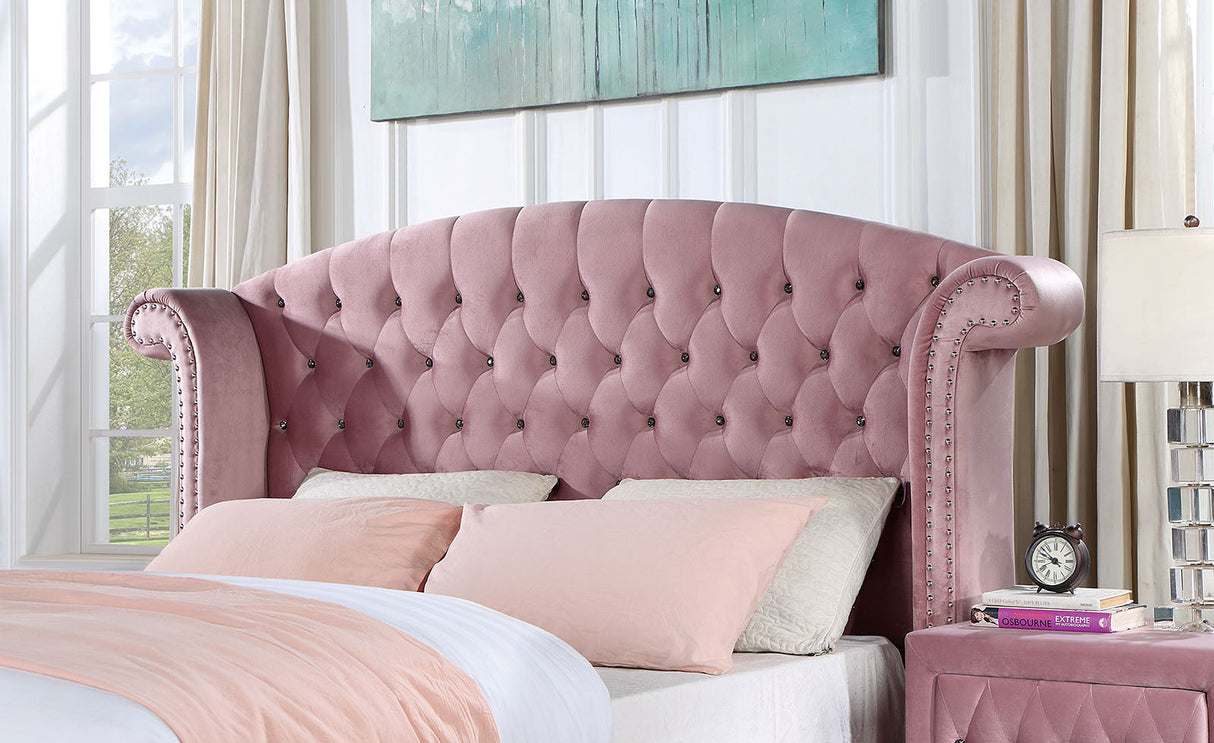 Zohar Pink 5-Piece Queen Bedroom Set by Furniture of America at Eve Furniture
