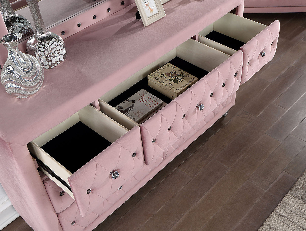 Zohar Pink 5-Piece Queen Bedroom Set by Furniture of America at Eve Furniture