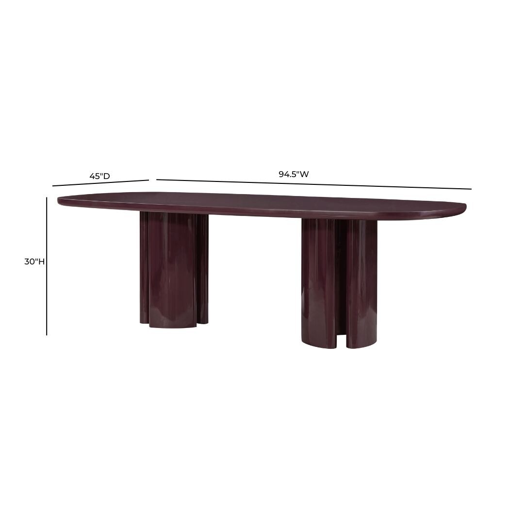 Zola Lacquer Oval 94.5" Dining Table by TOV Furniture at Eve Furniture