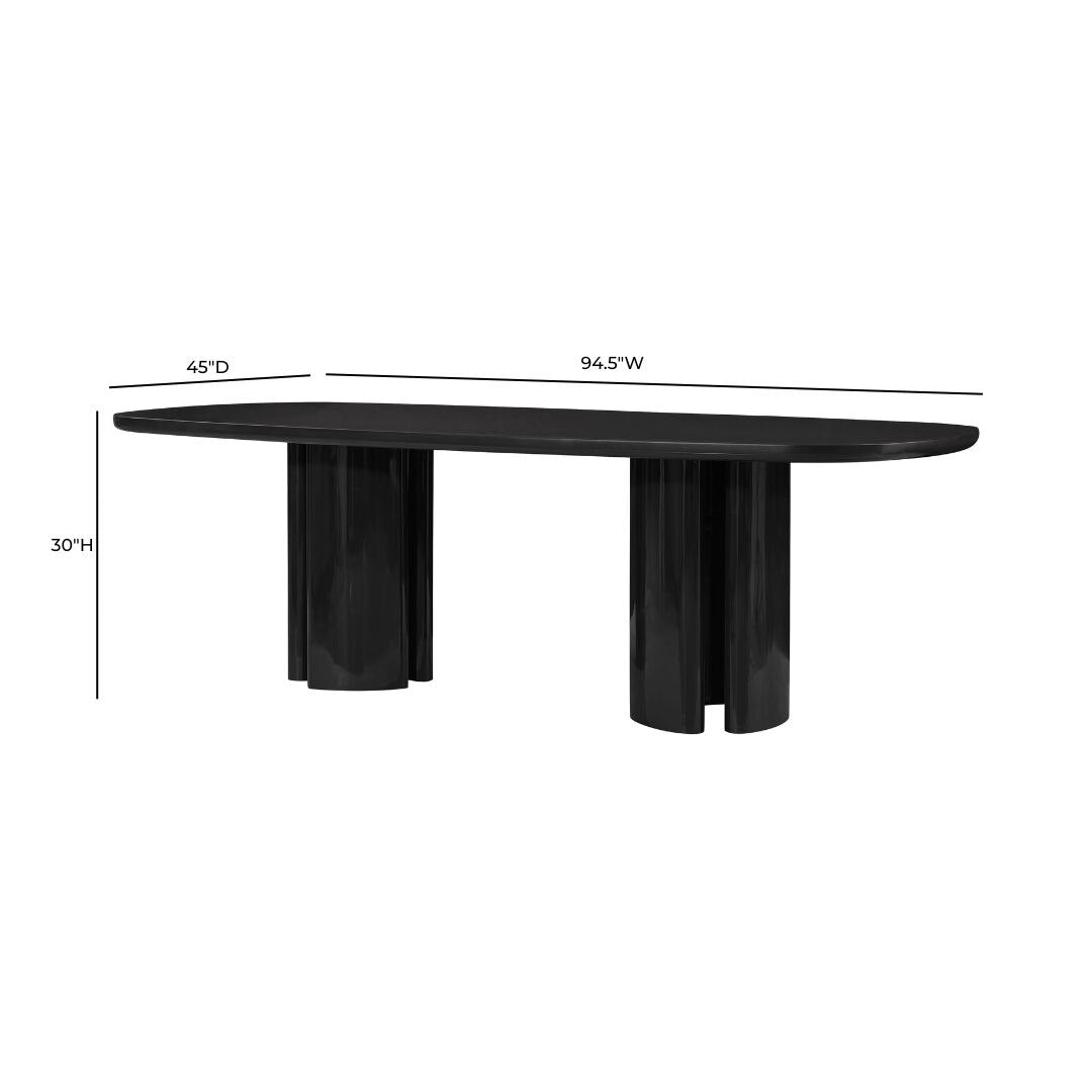 Zola Lacquer Oval 94.5" Dining Table by TOV Furniture at Eve Furniture