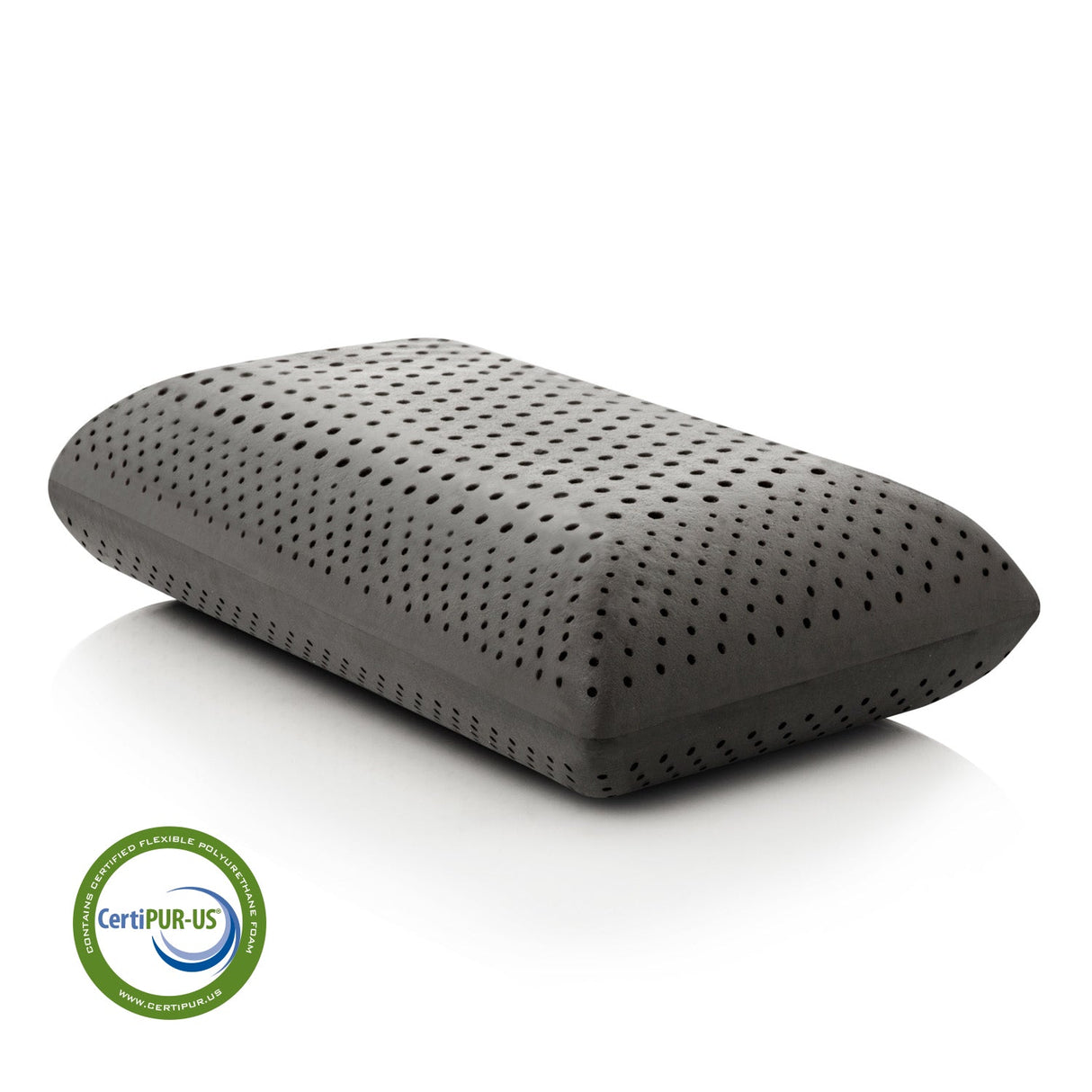 Zoned Dough Bamboo Charcoal Queen Mid Loft Pillow by Malouf at Eve Furniture