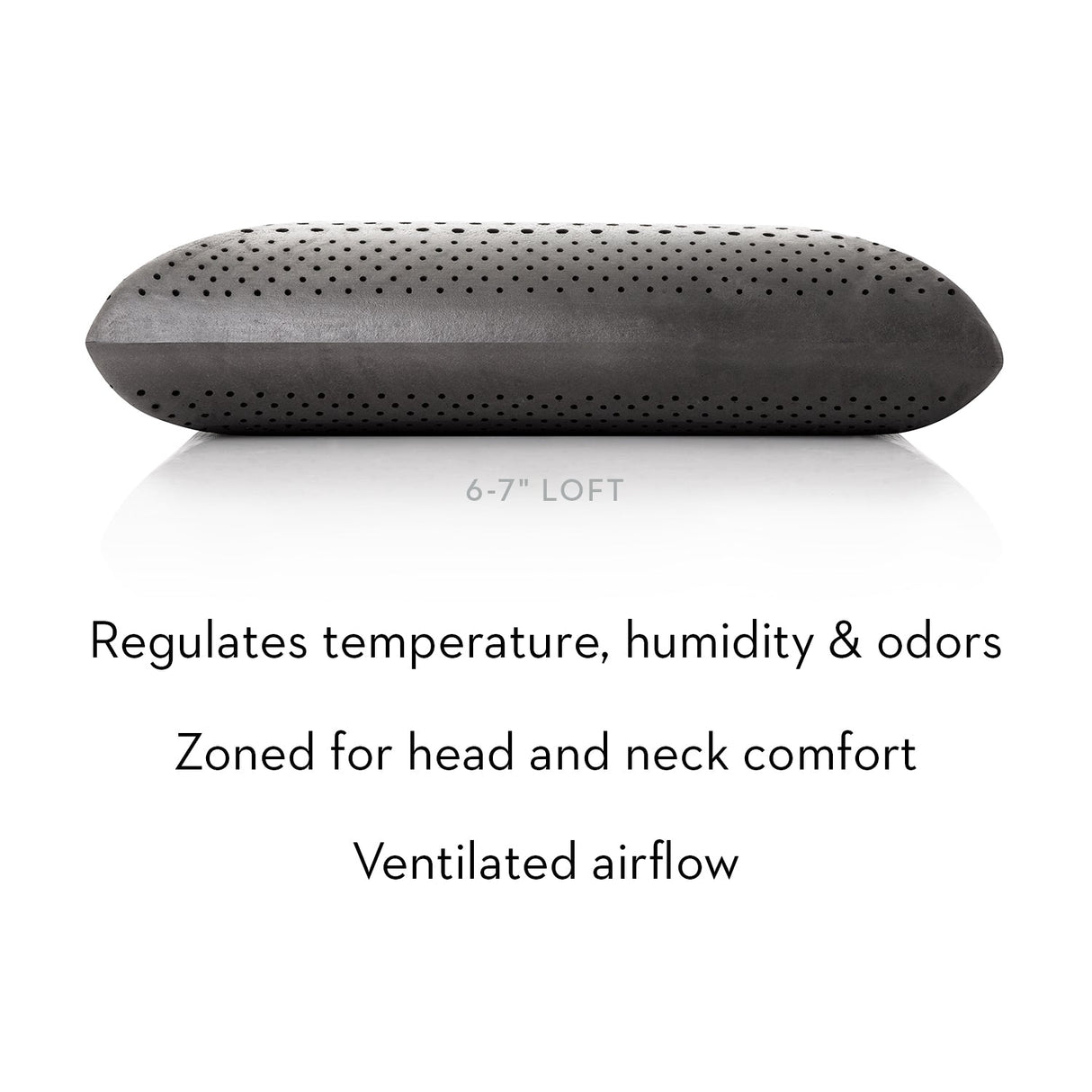 Zoned Dough Bamboo Charcoal Queen Mid Loft Pillow by Malouf at Eve Furniture