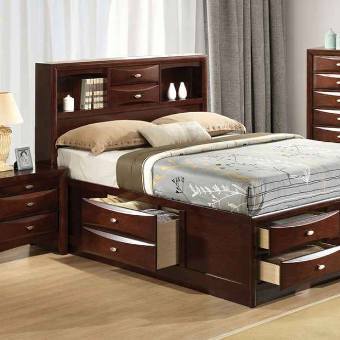 Zosimo Dark Cherry 4-Piece Queen Bedroom Set by Furniture of America at Eve Furniture