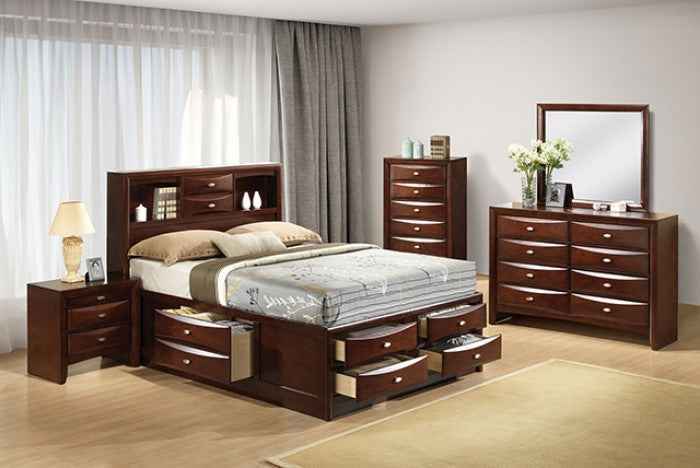 Zosimo Dark Cherry 4-Piece Queen Bedroom Set by Furniture of America at Eve Furniture