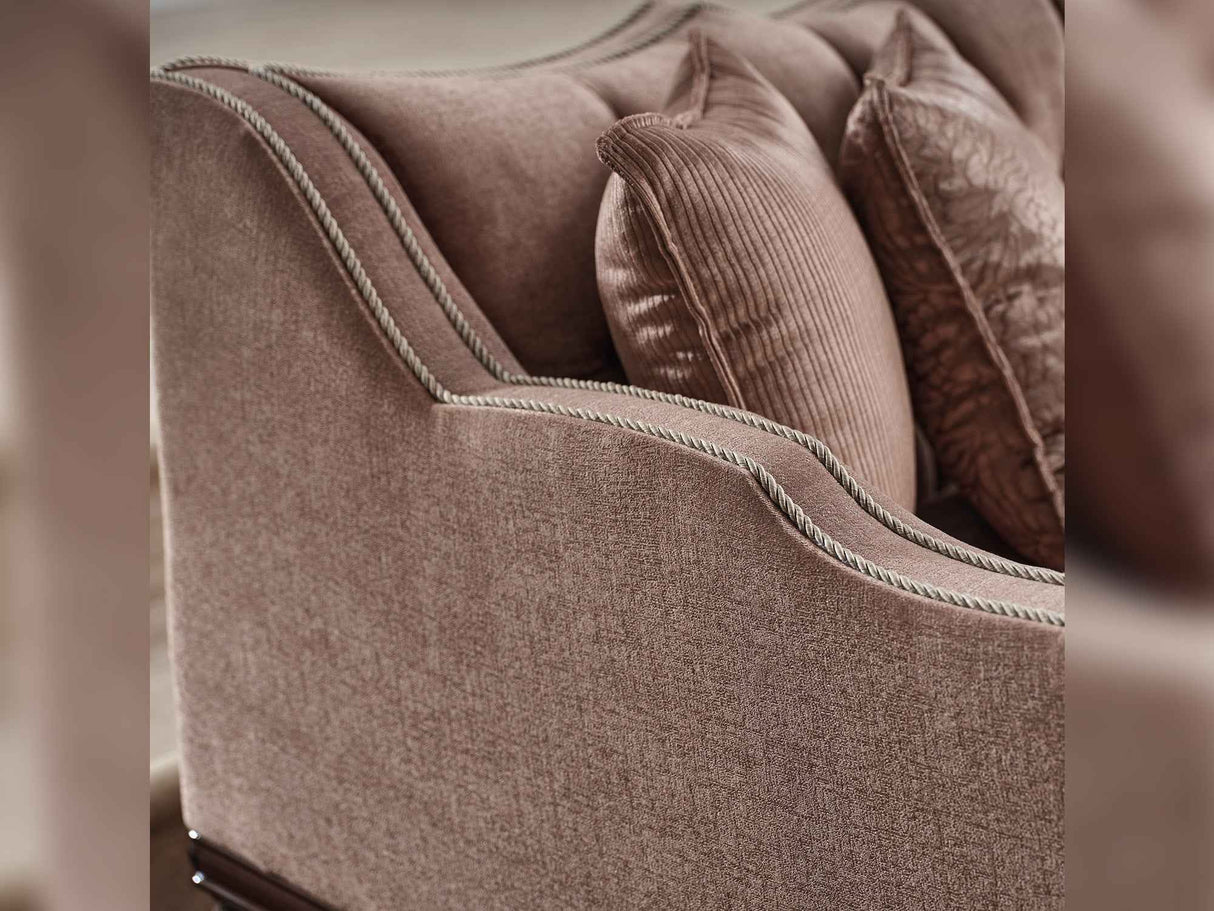 Zumrut Light Brown Stationary Loveseat by Furnia at Eve Furniture
