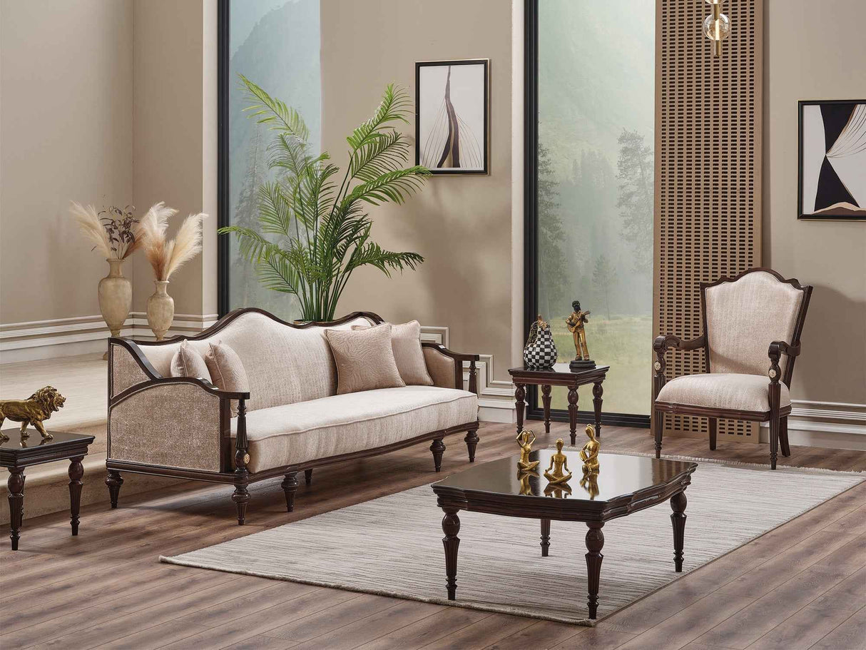 Zumrut Lux Chair Beige by Furnia at Eve Furniture