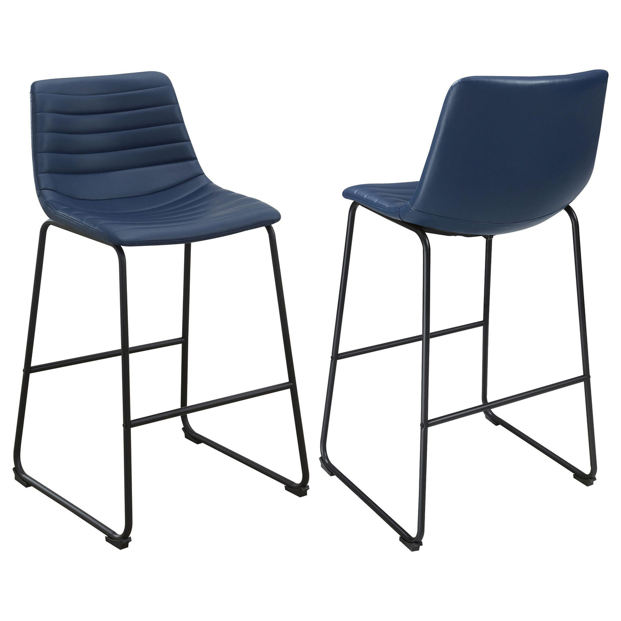 Zuni Blue Faux Leather Upholstered Counter Stool (Set of 2) by Coaster at Eve Furniture