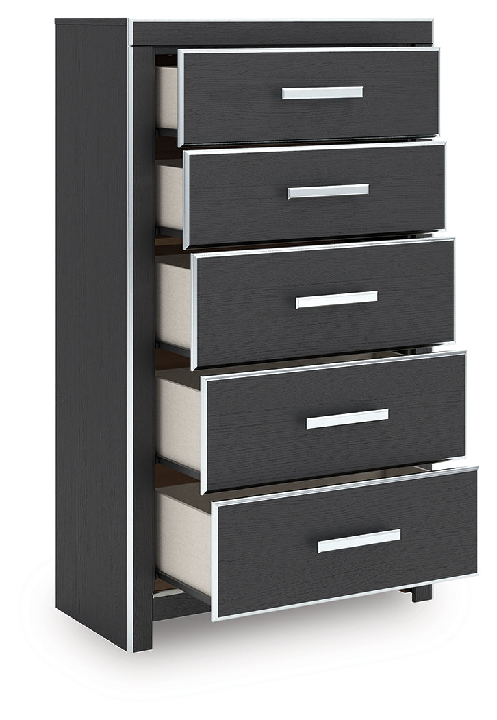Zuraleus Black Chest of Drawers by Ashley at Eve Furniture