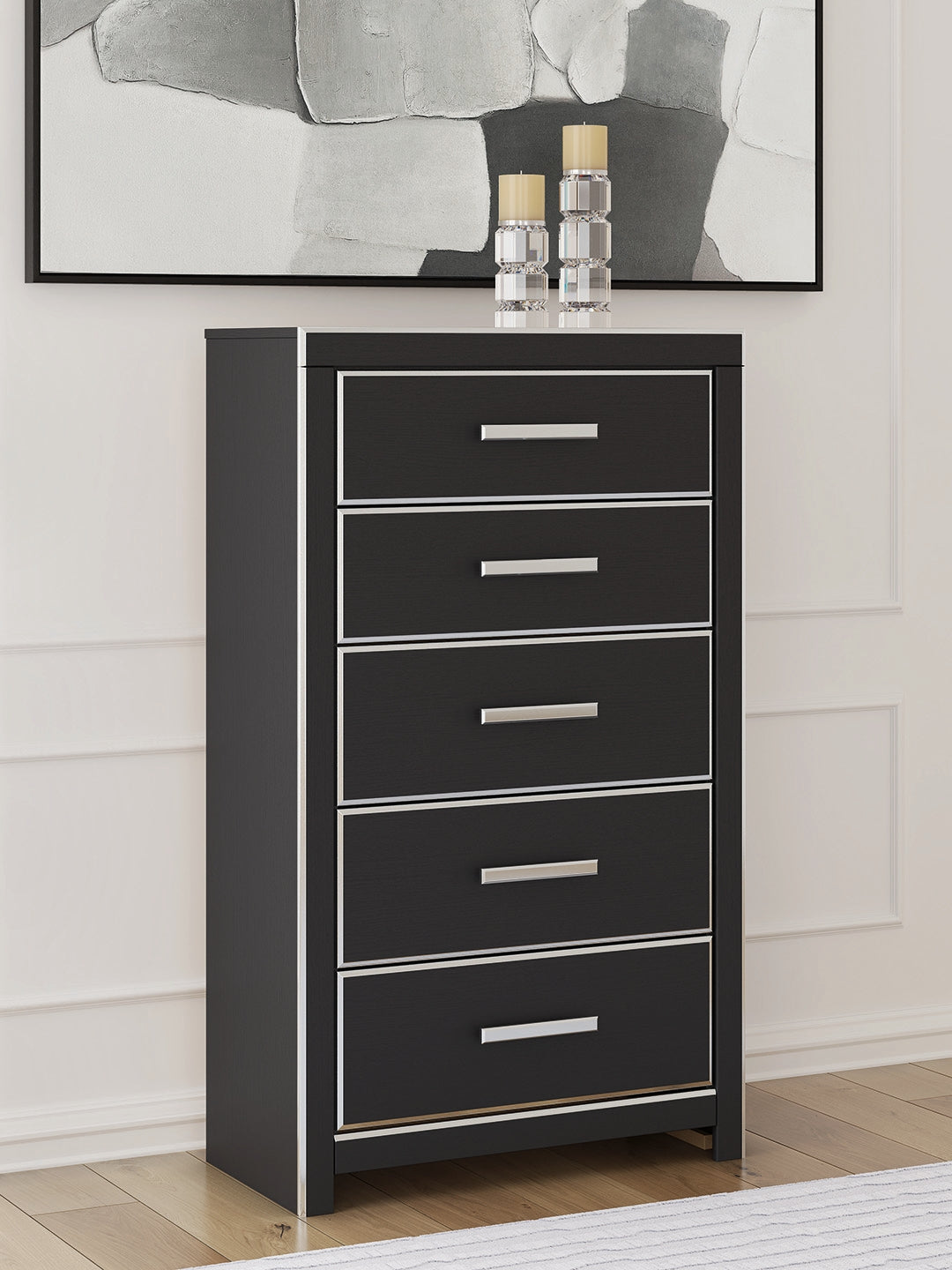 Zuraleus Black Chest of Drawers by Ashley at Eve Furniture