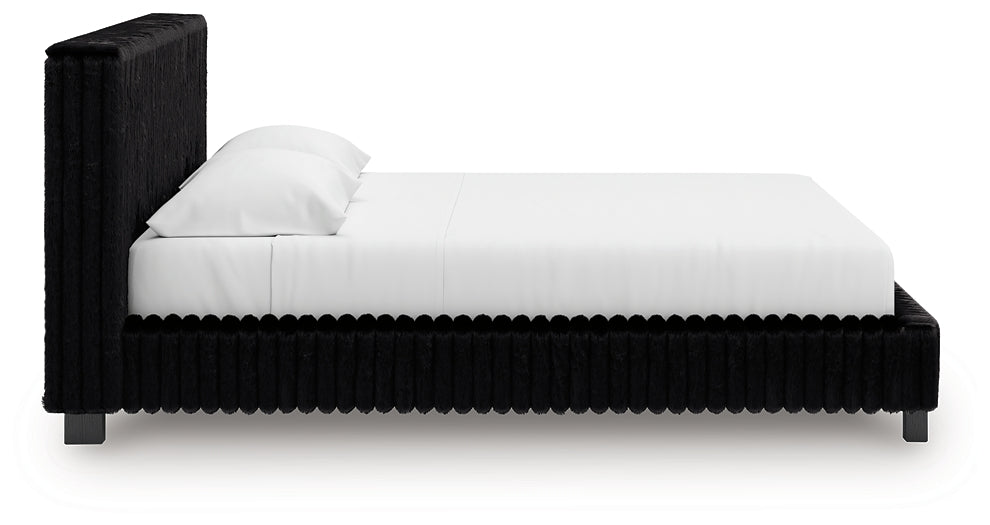 Zuraleus Black King Upholstered Bed by Ashley at Eve Furniture