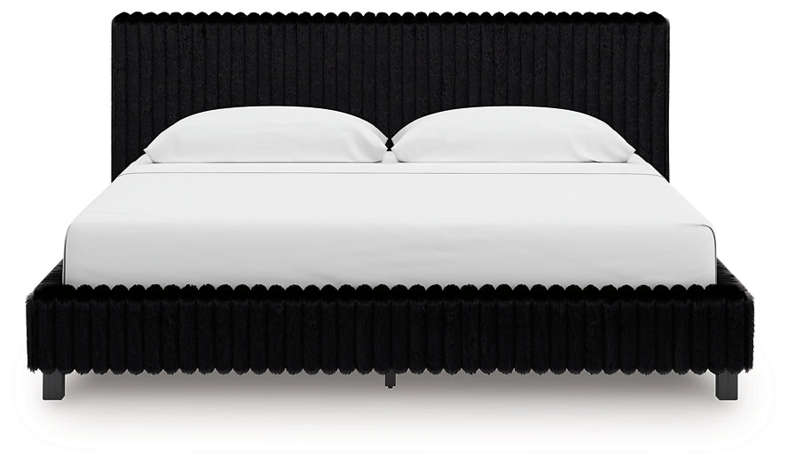 Zuraleus Black King Upholstered Bed by Ashley at Eve Furniture