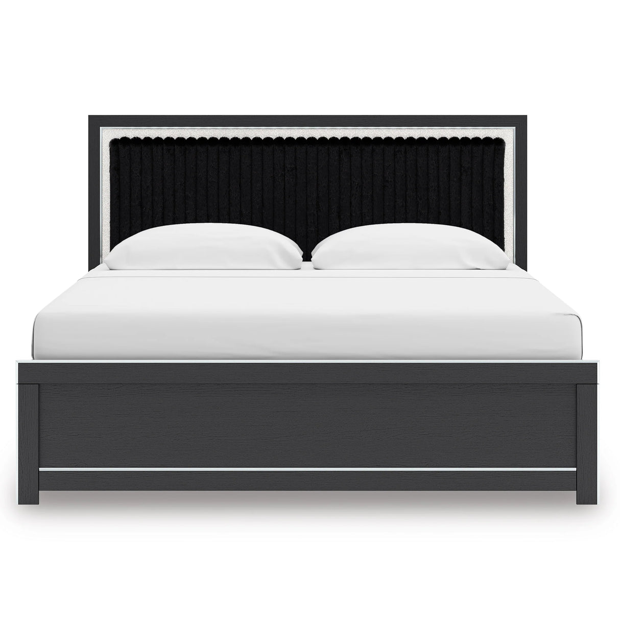 Zuraleus Black King Upholstered Panel Bed by Ashley at Eve Furniture