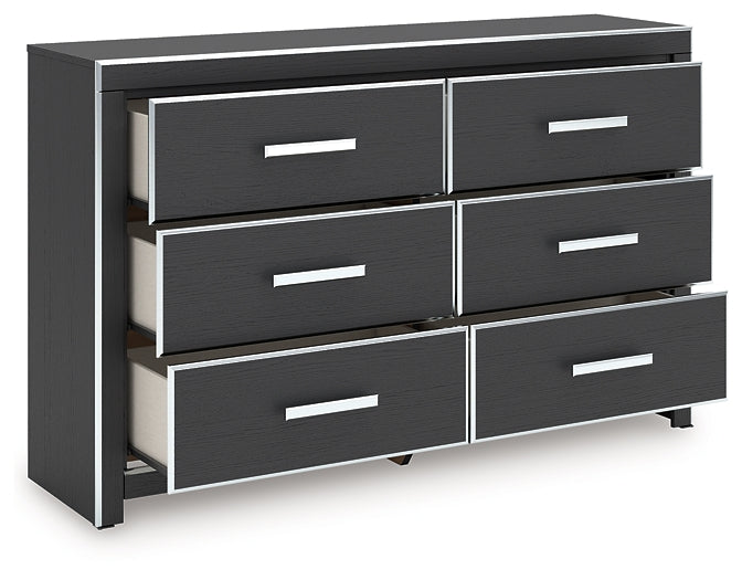 Zuraleus Black Six Drawer Dresser by Ashley at Eve Furniture