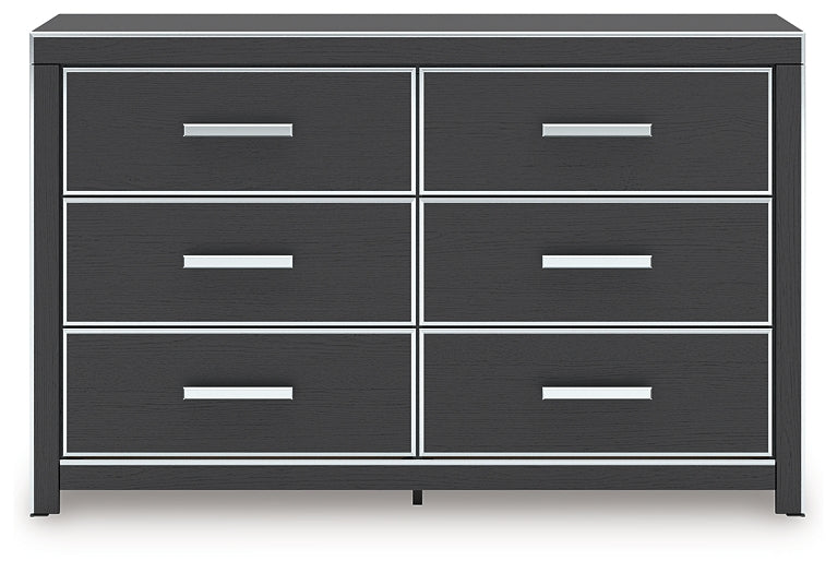 Zuraleus Black Six Drawer Dresser by Ashley at Eve Furniture