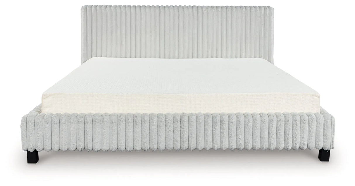 Zuraleus White King Upholstered Bed by Ashley at Eve Furniture