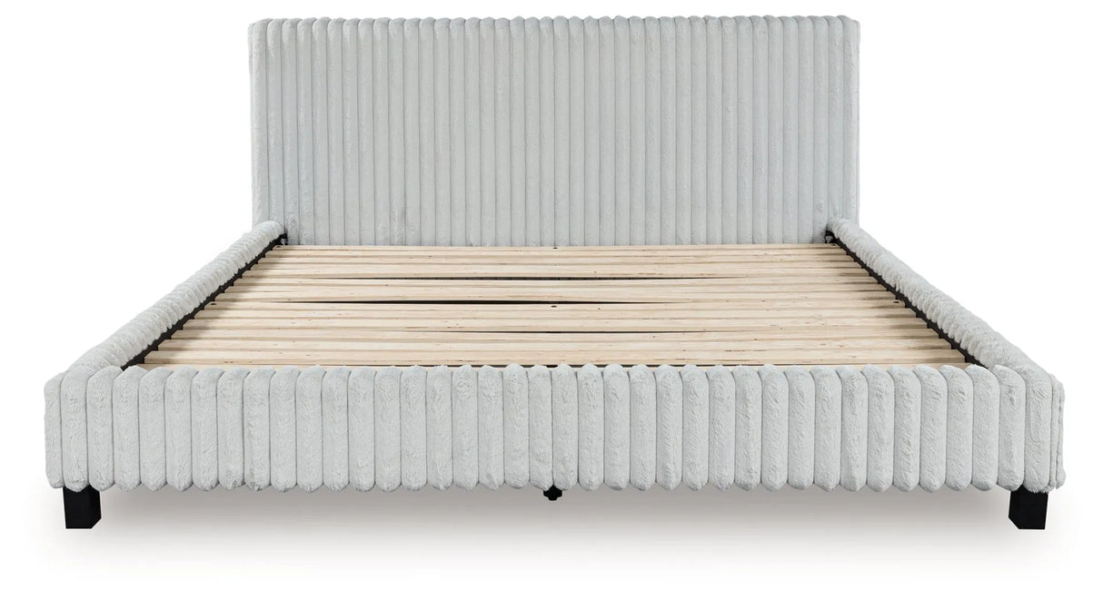 Zuraleus White King Upholstered Bed by Ashley at Eve Furniture