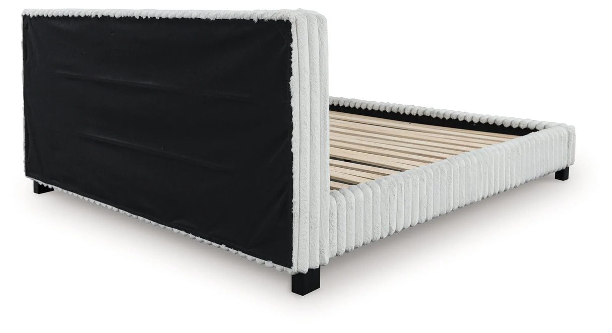 Zuraleus White King Upholstered Bed by Ashley at Eve Furniture