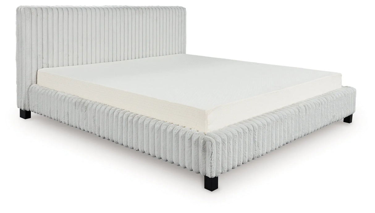 Zuraleus White King Upholstered Bed by Ashley at Eve Furniture