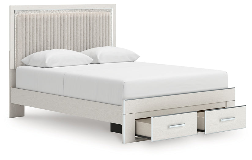 Zuraleus White Queen Upholstered Panel Storage Bed by Ashley at Eve Furniture
