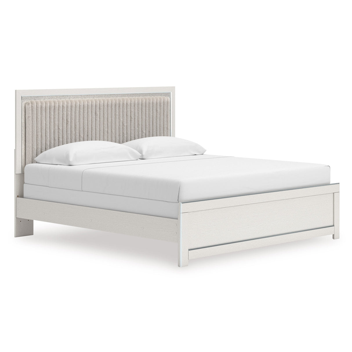 Zuraleus White Upholstered Panel Bedroom Set by Ashley at Eve Furniture