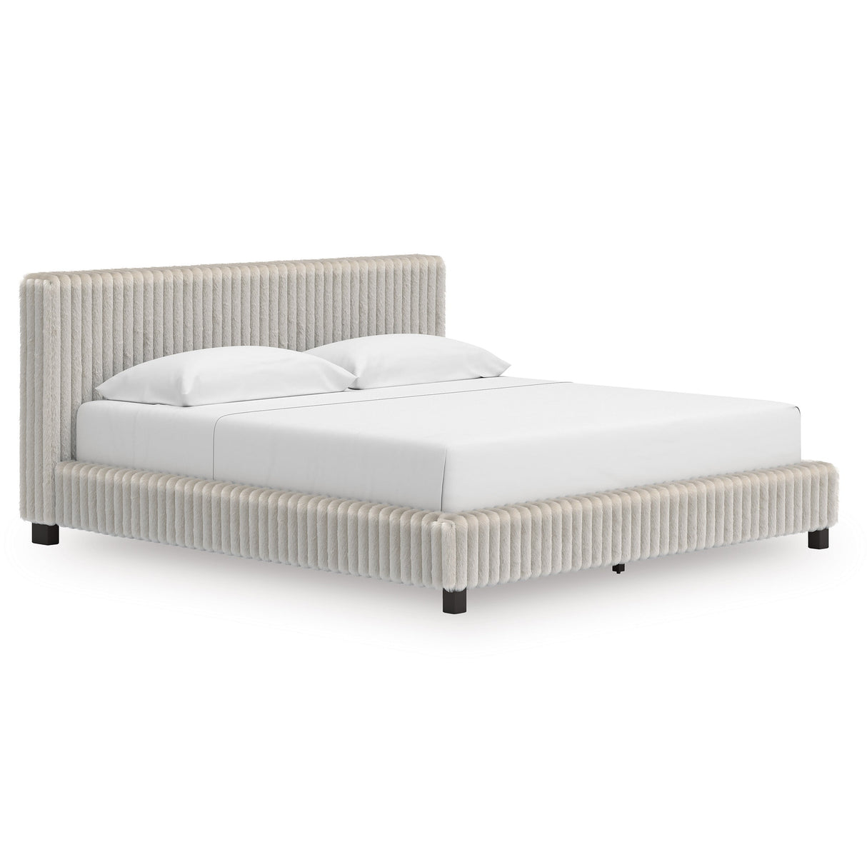 Zuraleus White Upholstered Platform Bedroom Set by Ashley at Eve Furniture