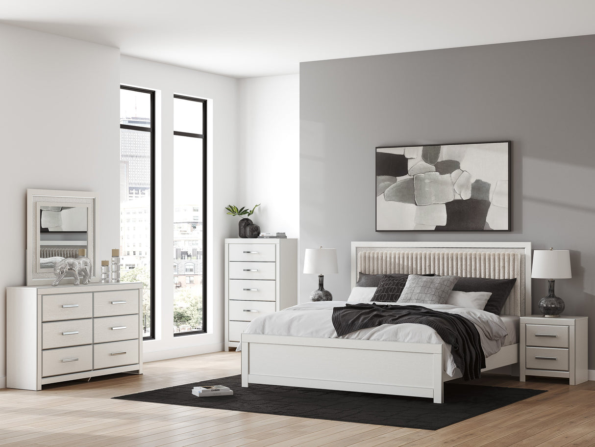 Zuraleus White Upholstered Platform Bedroom Set by Ashley at Eve Furniture