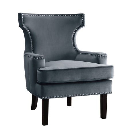 Lapis Gray Velvet Accent Chair