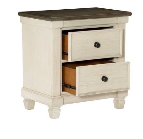 Weaver Antique White/Rosy Brown Nightstand