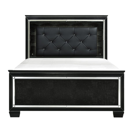 Allura Black LED Upholstered Panel Youth Bedroom Set