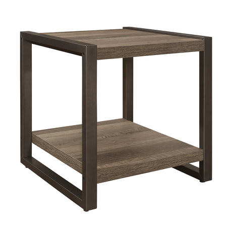 Dogue Brown/Gunmetal End Table