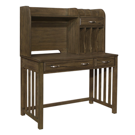 Blanche Brown Gray Desk with Hutch