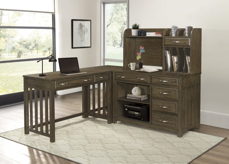 Blanche Brown Gray Desk with Hutch