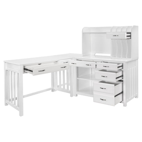 Blanche White 4-Piece Corner Desk