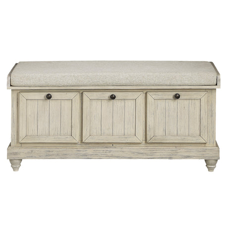 Woodwell Antique White Lift Top Storage Bench