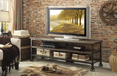 Millwood Natural/Rustic Black TV Stand