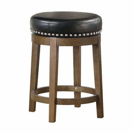 Westby Black/Brown Round Swivel Counter Height Stool, Set of 2