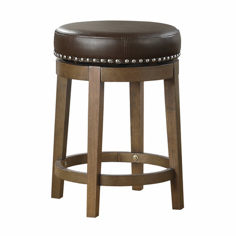 Westby Brown/Brown Round Swivel Counter Height Stool, Set of 2