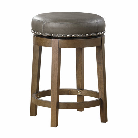 Westby Gray/Brown Round Swivel Counter Height Stool, Set of 2