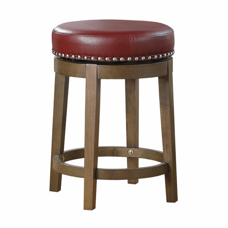 Westby Red/Brown Round Swivel Counter Height Stool, Set of 2